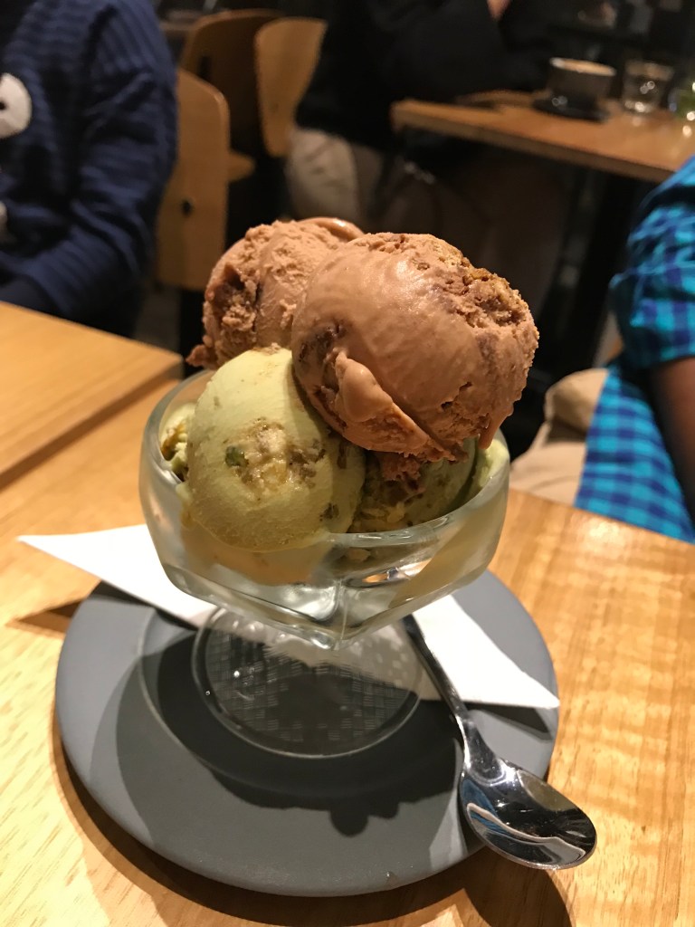 Pistachio and Gianduja Gelato